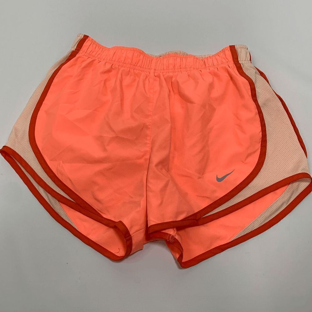 Nike Womens Activewear Shorts Lined Dri Fit Peach Orange Small